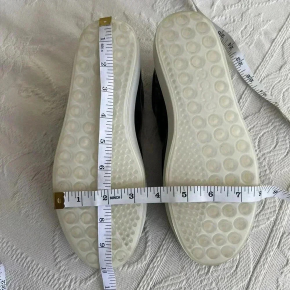 ECCO Soft 7 Womens Size 37 (US 6-6.5) Black Patent Leather Casual Sneakers Shoes - Picture 9 of 14